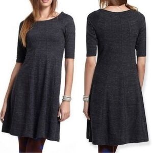 GANNI ANTHROPOLOGIE Charcoal Grey Jersey Dress